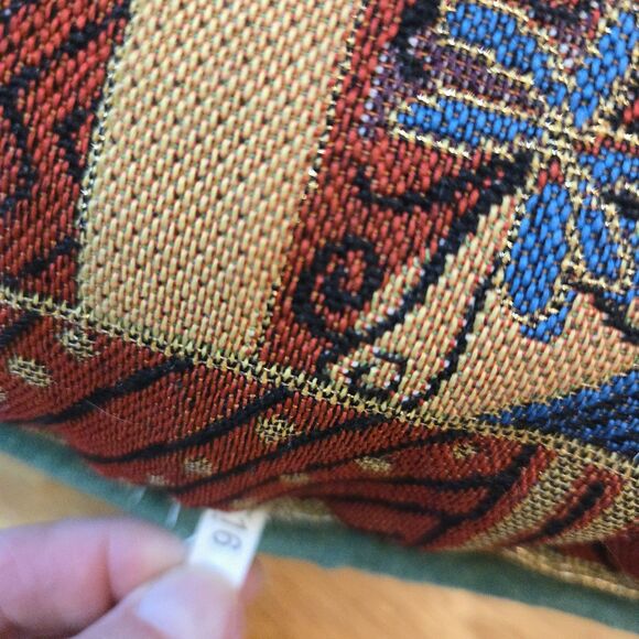 Laurel Burch Cats Tapestry Throw Pillow Christmas Tree Cats Animals 17" Green Bk - Picture 4 of 11